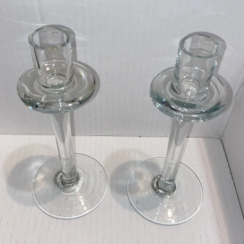 Pier 1 Imports Handblown Taper Glass Candle Holders